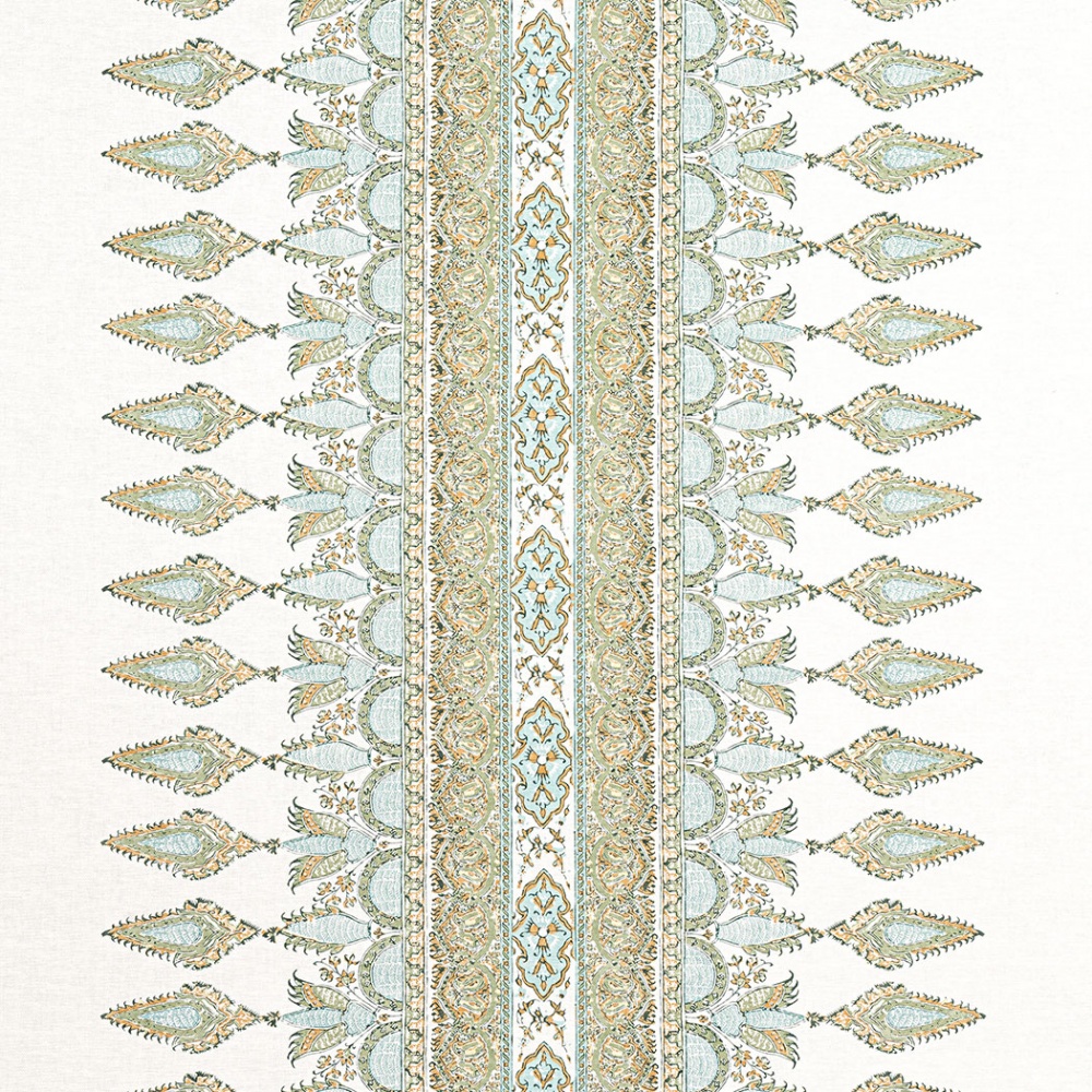 Thibaut Akola Stripe Fabric in Seaglass & Gold